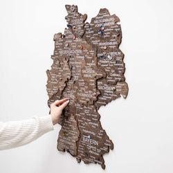 3D Germany Wooden Map Dark Walnut | Germany Map | Wiccan Center