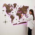 3D LED Wooden World Map 3.0 Dark Walnut