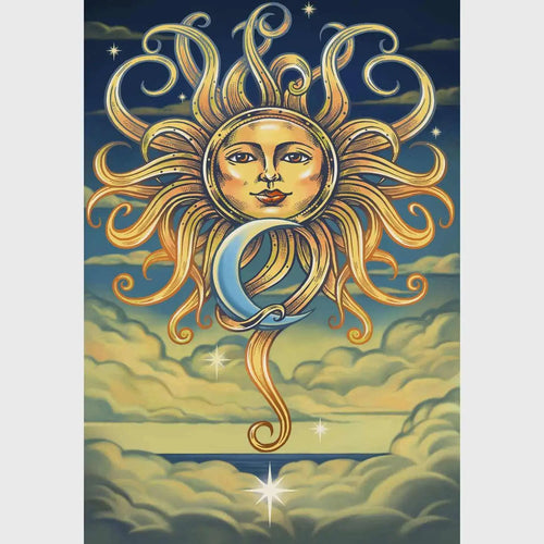 3D Intertwined Sun and Moon Tapestry | Tapestries | Wiccan Center