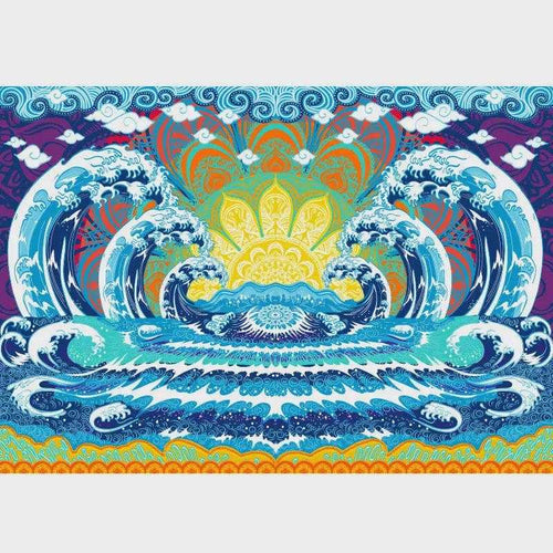 3D Wave Mandala Tapestry | Tapestries | Wiccan Center