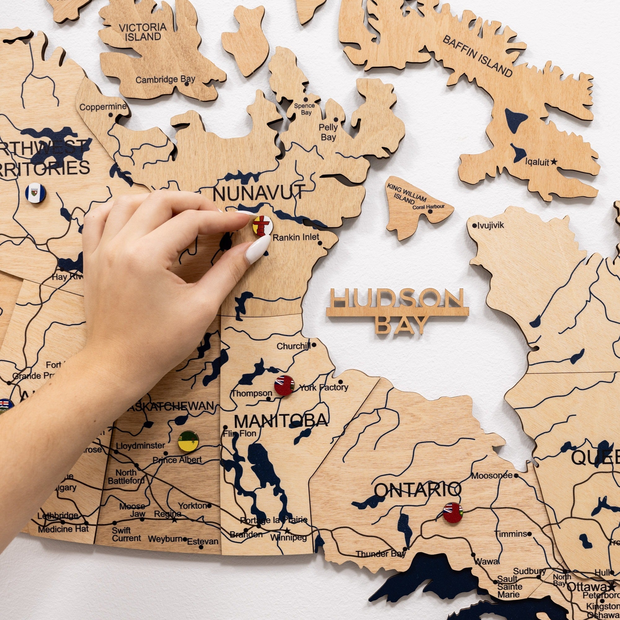 3D Wooden Map of Canada – Gold