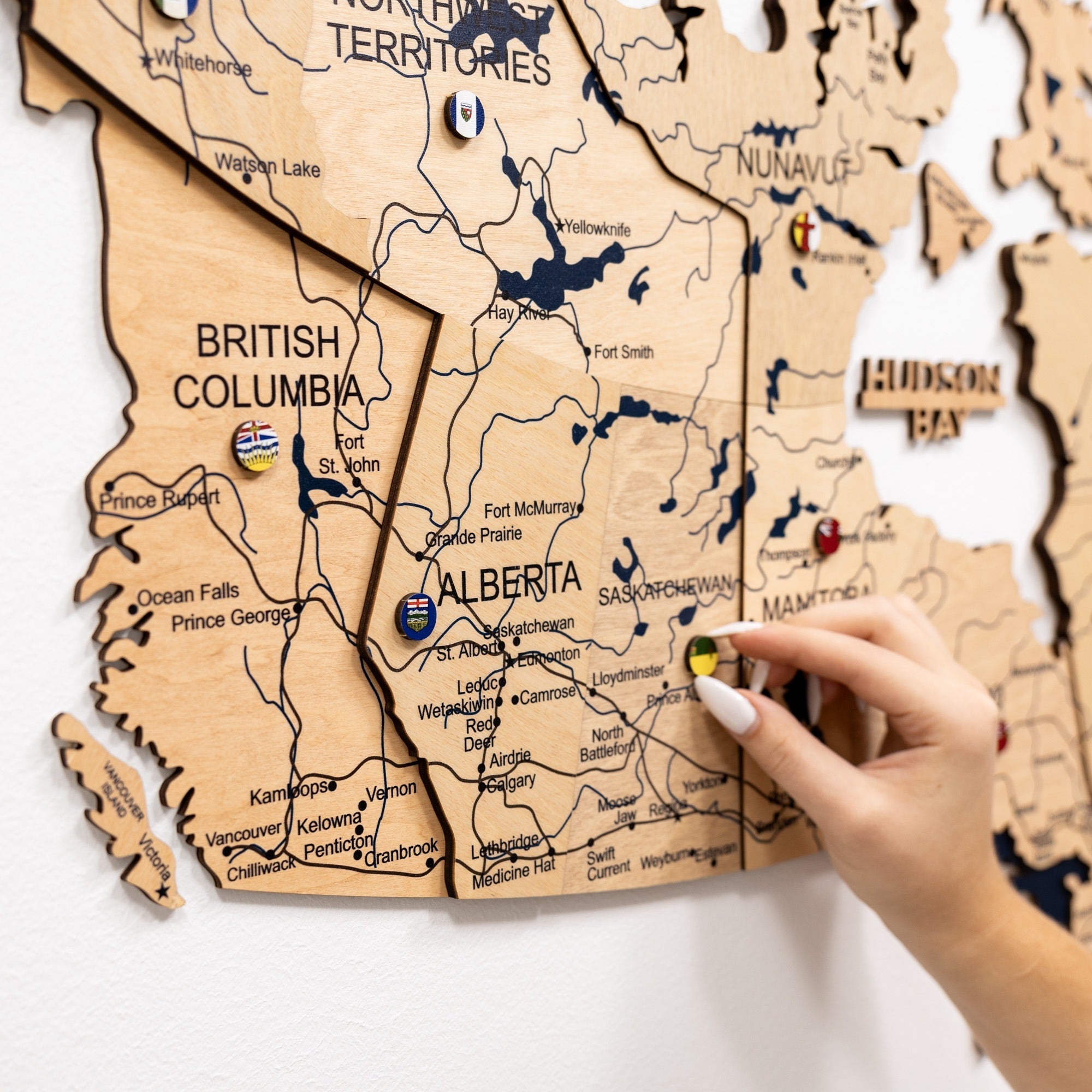 3D Wooden Map of Canada – Gold