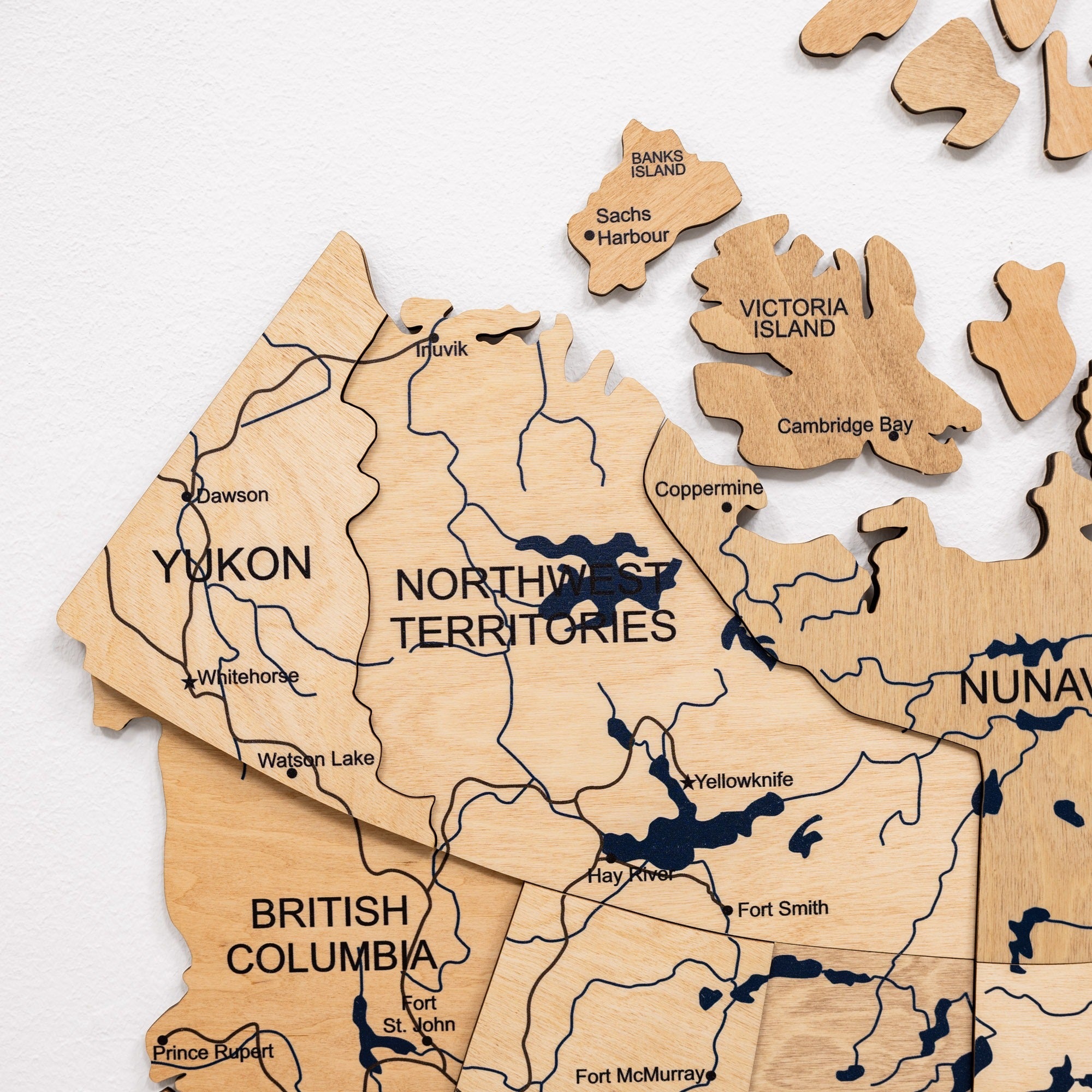 3D Wooden Map of Canada – Gold
