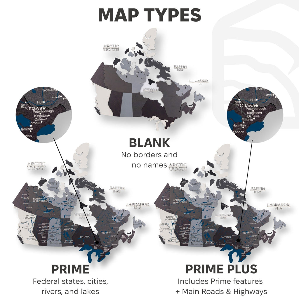 3D Wooden Map of Canada – Nordik