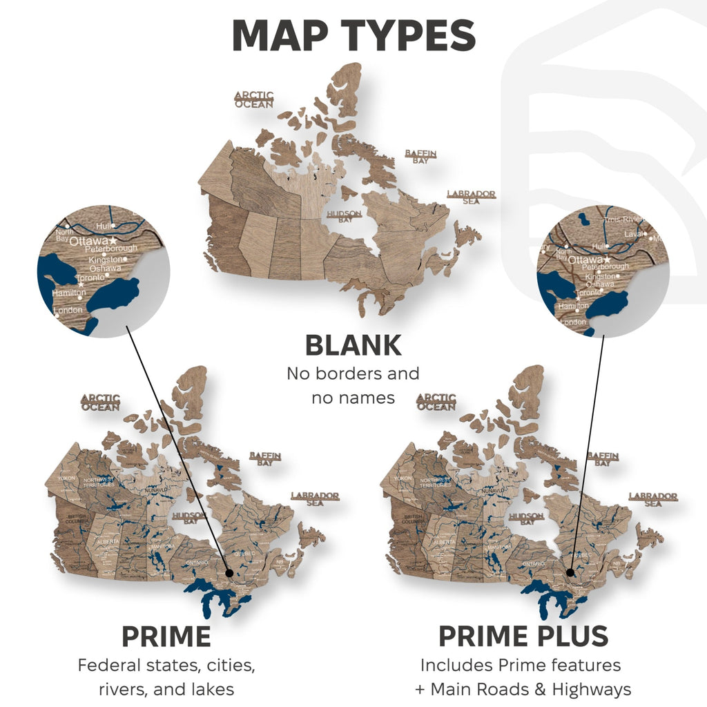3D Wooden Map of Canada – Terra