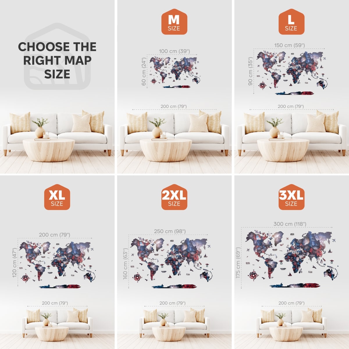 3D Wooden World Map Alcor
