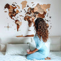 3D Wooden World Map Multicolor (for US only)