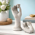 Romanesque Cement Hand Taper Candle Holder Tall or Small Sculptural Statue | Candles & Holders | Wiccan Center