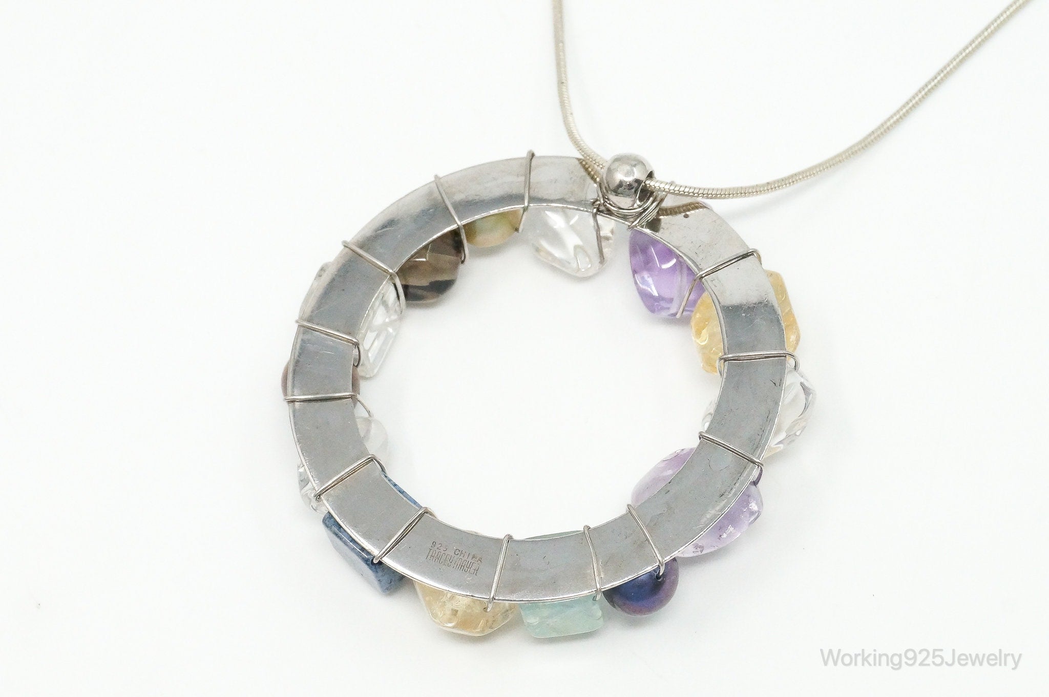 Rare Tracey Mayer Multi Gem Modernist Style Sterling Silver Necklace | Jewelry > Necklaces > Pendants | Wiccan Center