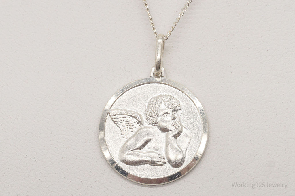 Vintage Angel Cherub Sterling Silver Necklace | Jewelry > Necklaces > Pendants | Wiccan Center