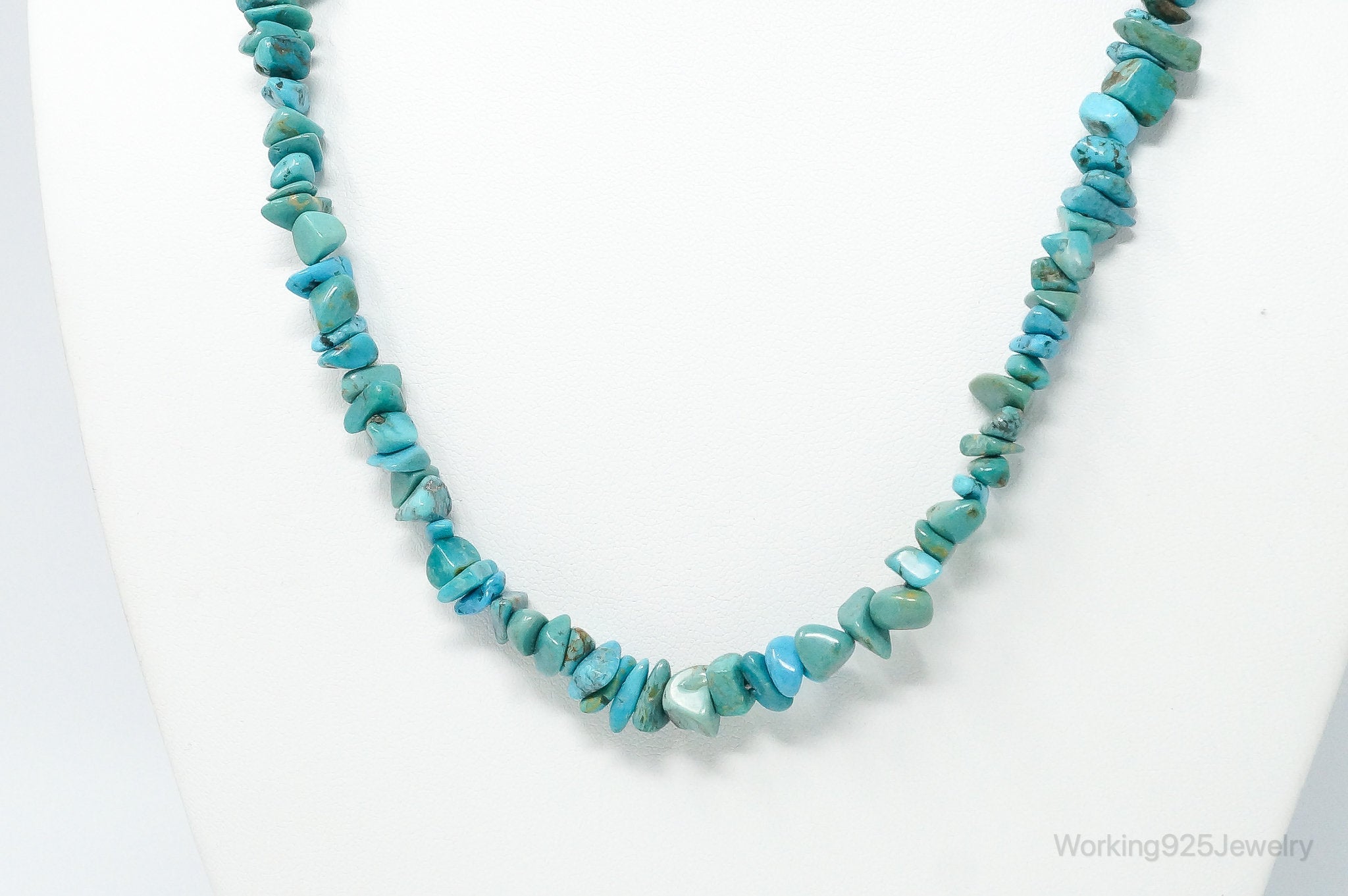 Vintage Southwestern Turquoise Beads Sterling Silver Necklace | Jewelry > Necklaces > Pendants | Wiccan Center