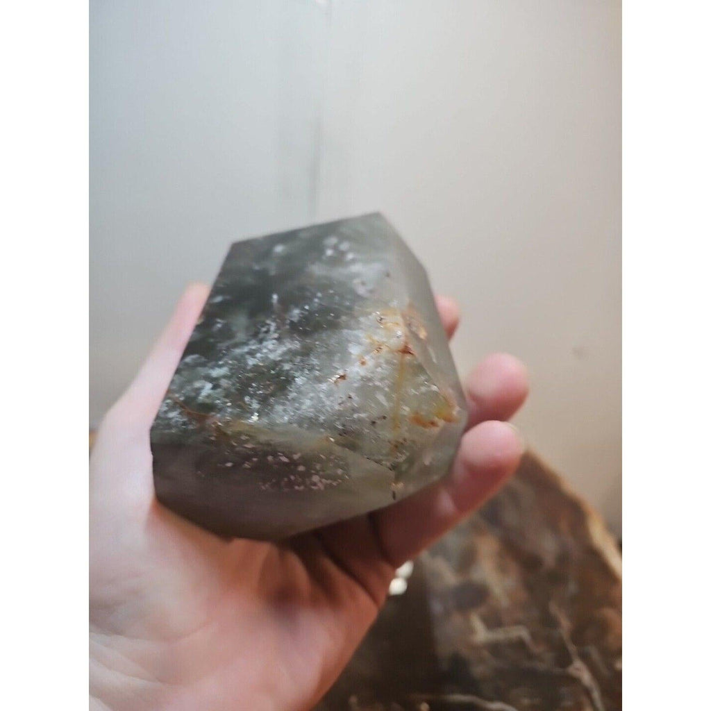 Green Ghost Phantom Quartz Crystal Obelisk — 1.73 lbs, Madagascar | CrystalCloud Company | Crystal Points & Towers | Wiccan Center
