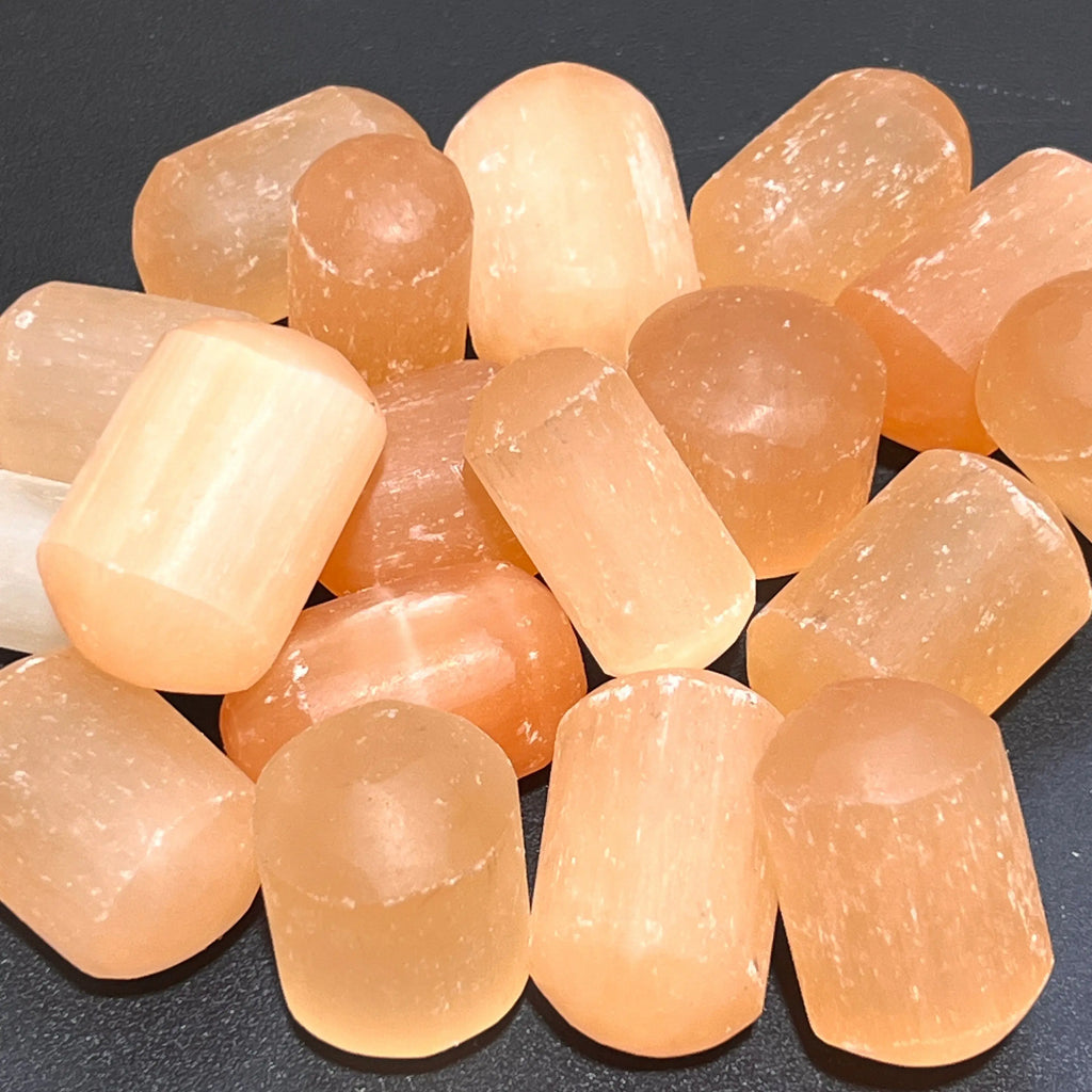 Orange Red Selenite Crystal Tumbled Stones (By The Piece Or Pound) Wholesale | Home & Living > Home Decor > Home Accents > Rocks & Geodes | Wiccan Center