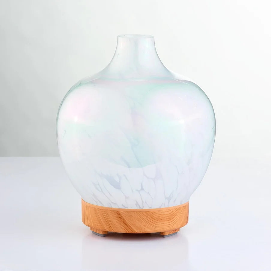 White Handcrafted Glass Aroma Diffuser | Diffuser | Wiccan Center