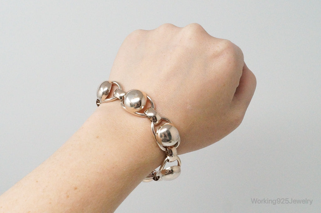 Vintage Designer Napier Modern Large Links Gold Tone Sterling Silver Bracelet | Jewelry > Bracelets | Wiccan Center