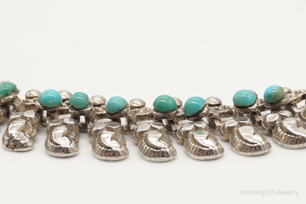 Handmade Vintage Native American Unsigned Turquoise Silver Necklace | Jewelry > Necklaces > Pendants | Wiccan Center