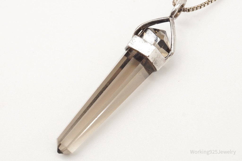 Vintage Large Smoky Topaz Sterling Silver Necklace | Jewelry > Necklaces > Pendants | Wiccan Center