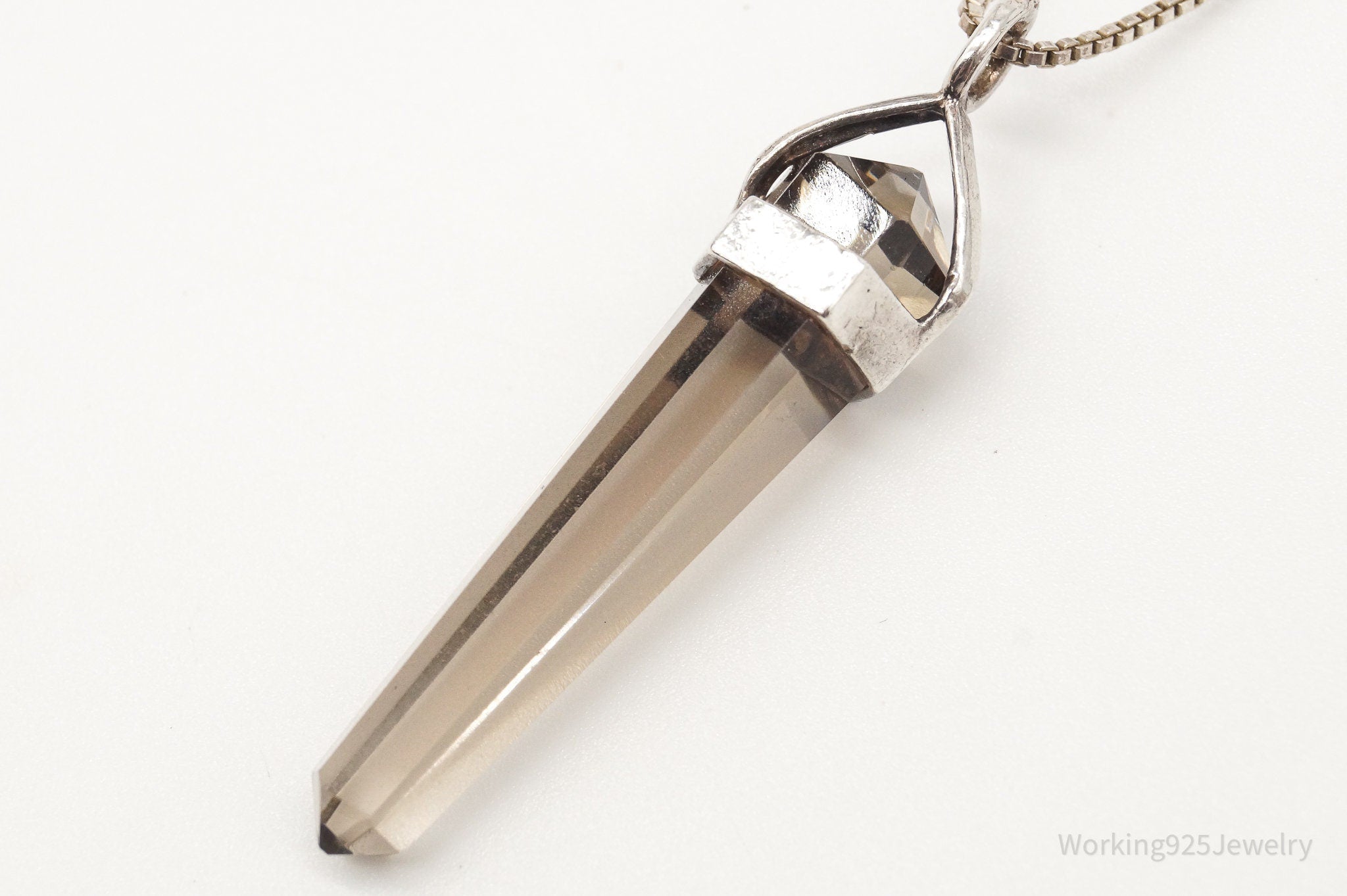 Vintage Large Smoky Topaz Sterling Silver Necklace | Jewelry > Necklaces > Pendants | Wiccan Center