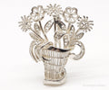 Vintage Mid Century German Sterling Silver Flower Basket Brooch Pin | Jewelry > Brooches, Pins & Clips | Wiccan Center