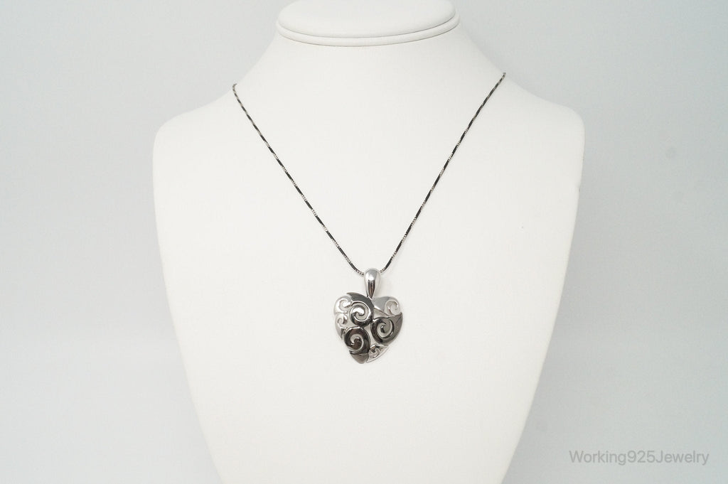 Vintage Designer Swirl Heart Sterling Silver Necklace | Jewelry > Necklaces > Pendants | Wiccan Center