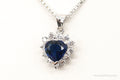 Blue Lab Sapphire Cubic Zirconia Heart Sterling Silver Necklace | Jewelry > Necklaces > Pendants | Wiccan Center