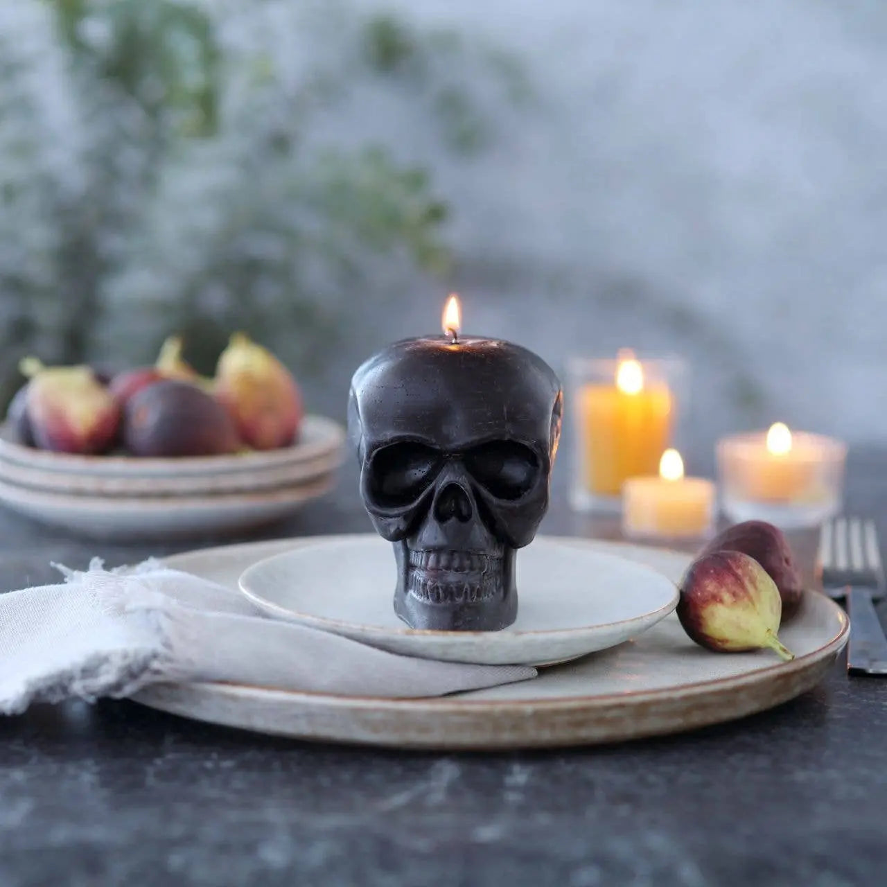 Sculpted Skull Candle – 100% Beeswax – Black - Handcrafted | Candles | Wiccan Center
