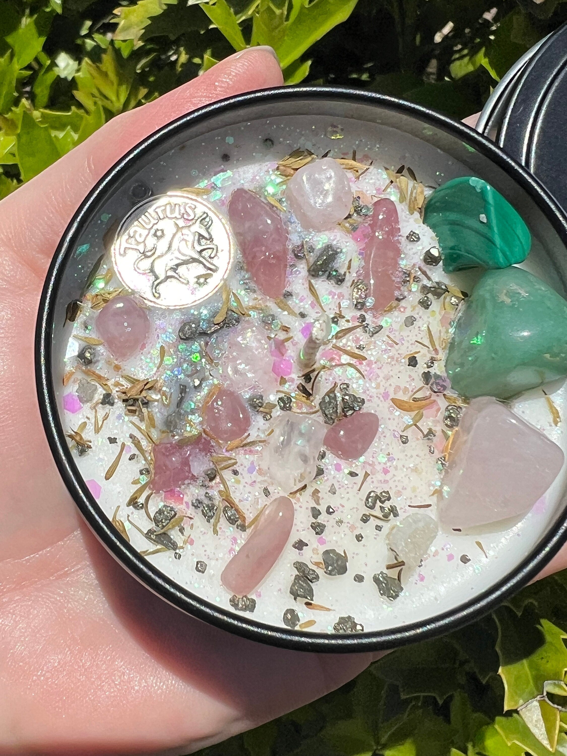 Taurus Candle | May Zodiac Sign Ritual Altar Intention Happy Birthday Gift Bull Season Crystal Charm Pendant Herbal Birth Natal Astrology | | Wiccan Center