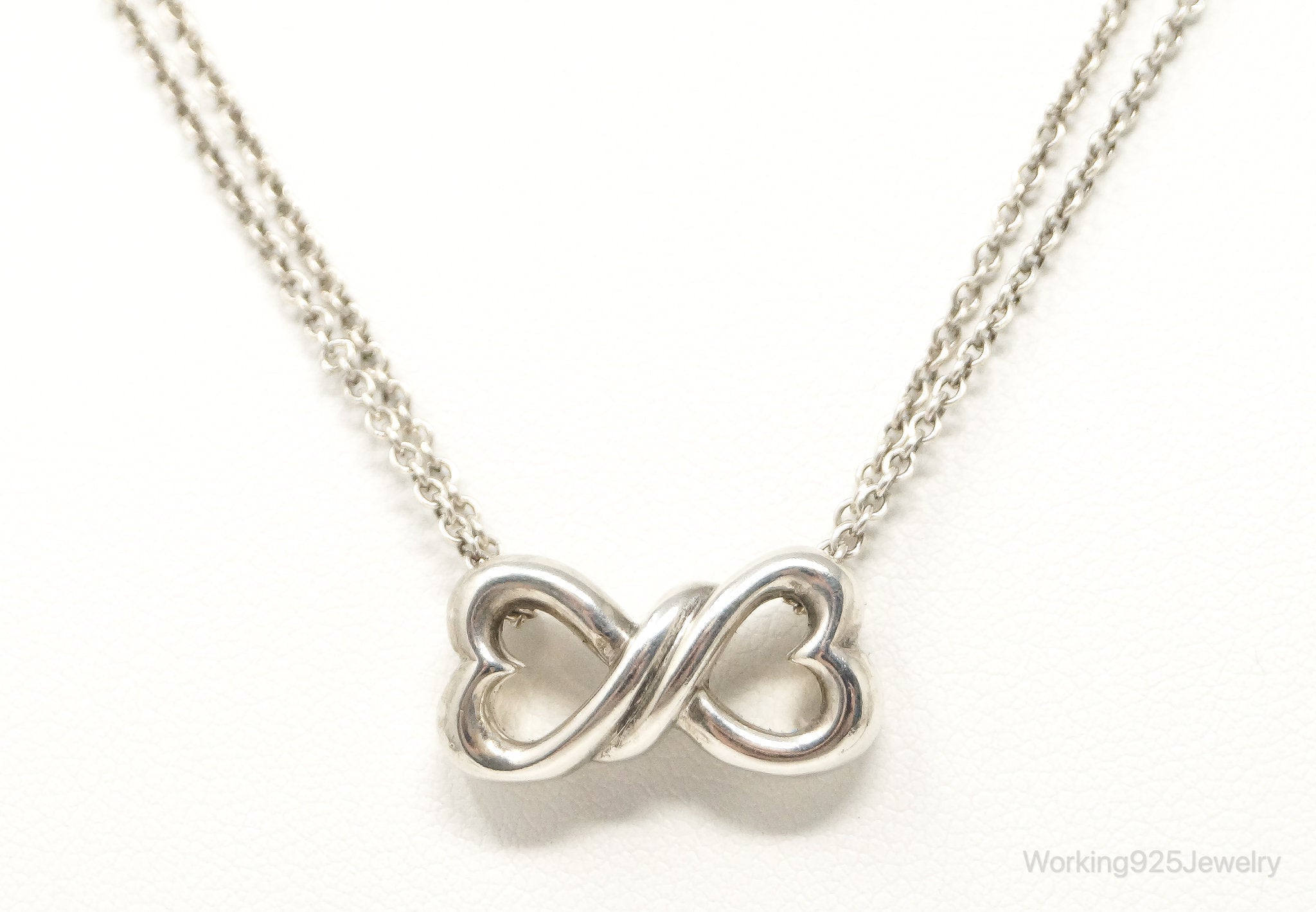 Vintage Open Linked Hearts Lovers Infinity Sterling Silver Necklace | Jewelry > Necklaces > Pendants | Wiccan Center