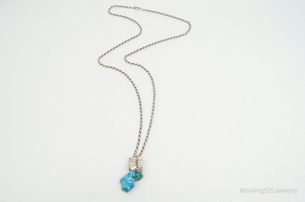 Vintage Handmade Native American Turquoise Sterling Silver Necklace Pendant | Jewelry > Necklaces > Pendants | Wiccan Center