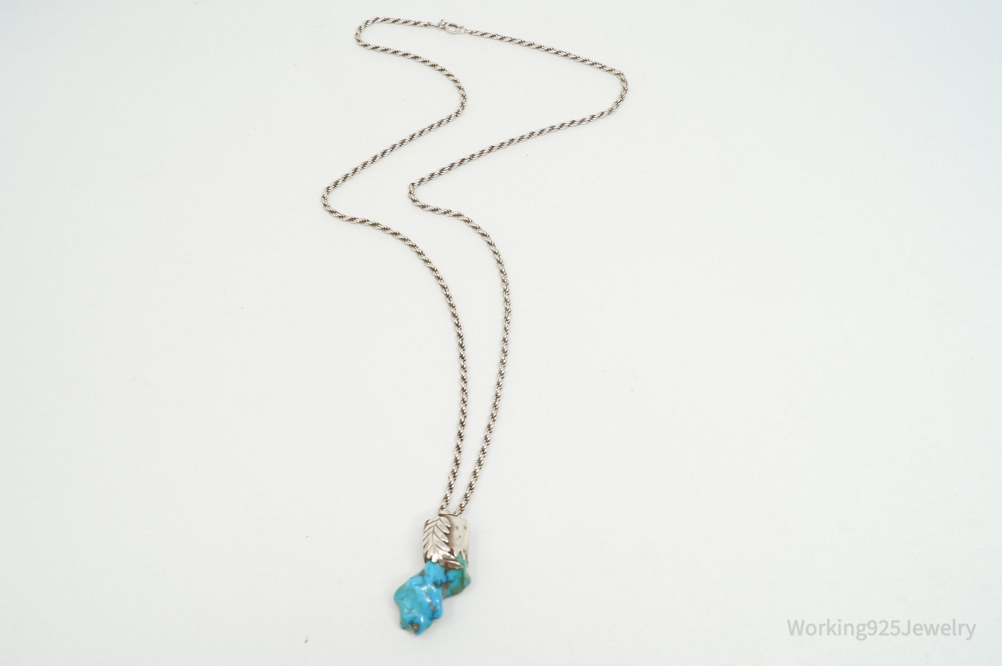Vintage Handmade Native American Turquoise Sterling Silver Necklace Pendant | Jewelry > Necklaces > Pendants | Wiccan Center