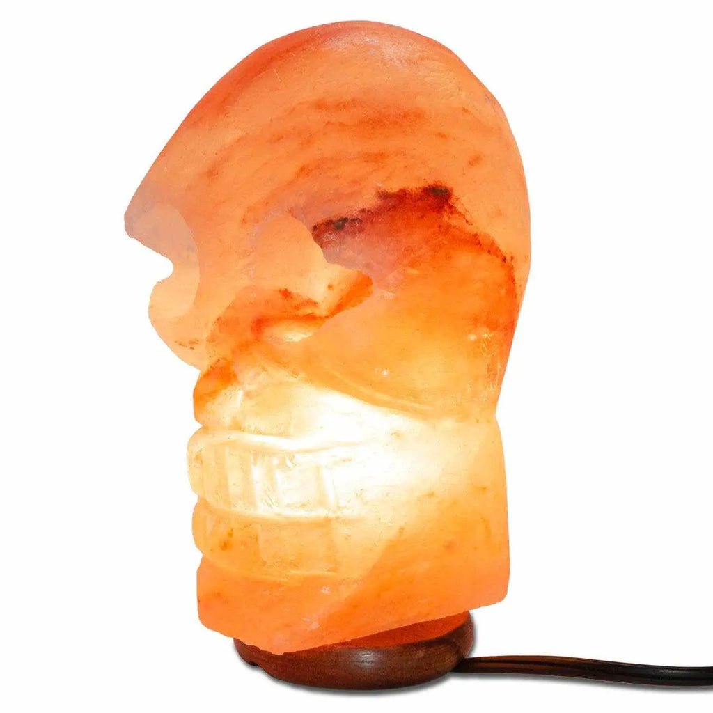 Skull Shaped Salt Lamp - 9.5" avg. - Cord, Bulb, Dimmer | | Wiccan Center