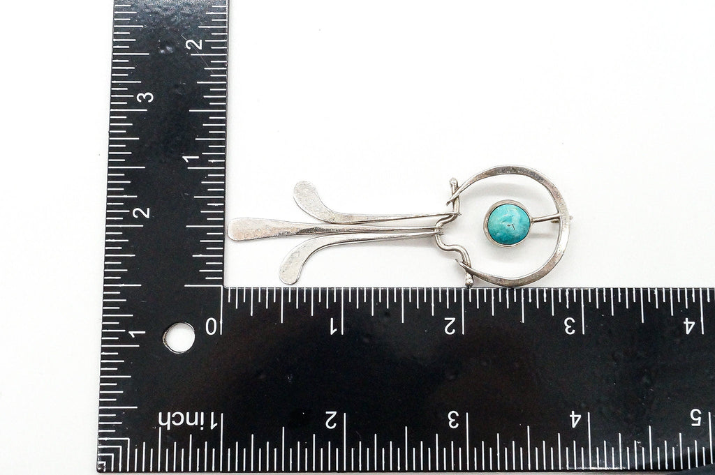 Vintage Modernist Amazonite Sterling Silver Pendant | Jewelry > Necklaces > Pendants | Wiccan Center