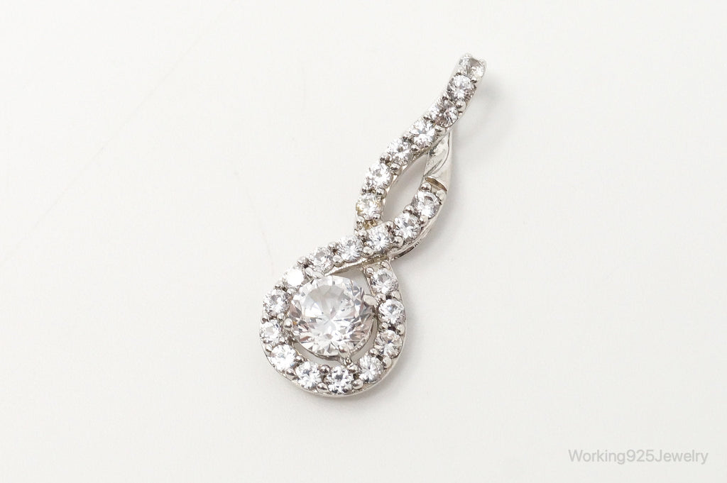 Vintage Art Deco Cubic Zirconia Sterling Silver Necklace Pendant | Jewelry > Necklaces > Pendants | Wiccan Center