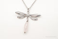Rose Quartz Dragonfly Sterling Silver Necklace | Jewelry > Necklaces > Pendants | Wiccan Center