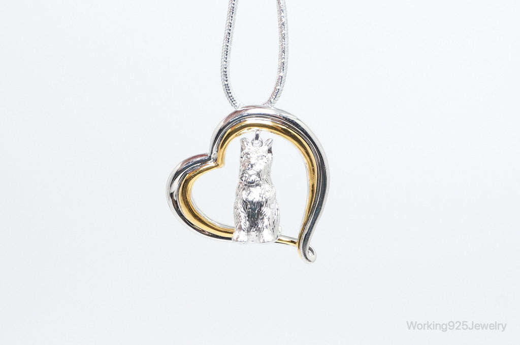 Designer BGE Gold Vermeil Schnauzer Heart Sterling Silver Pendant | Jewelry > Necklaces > Pendants | Wiccan Center