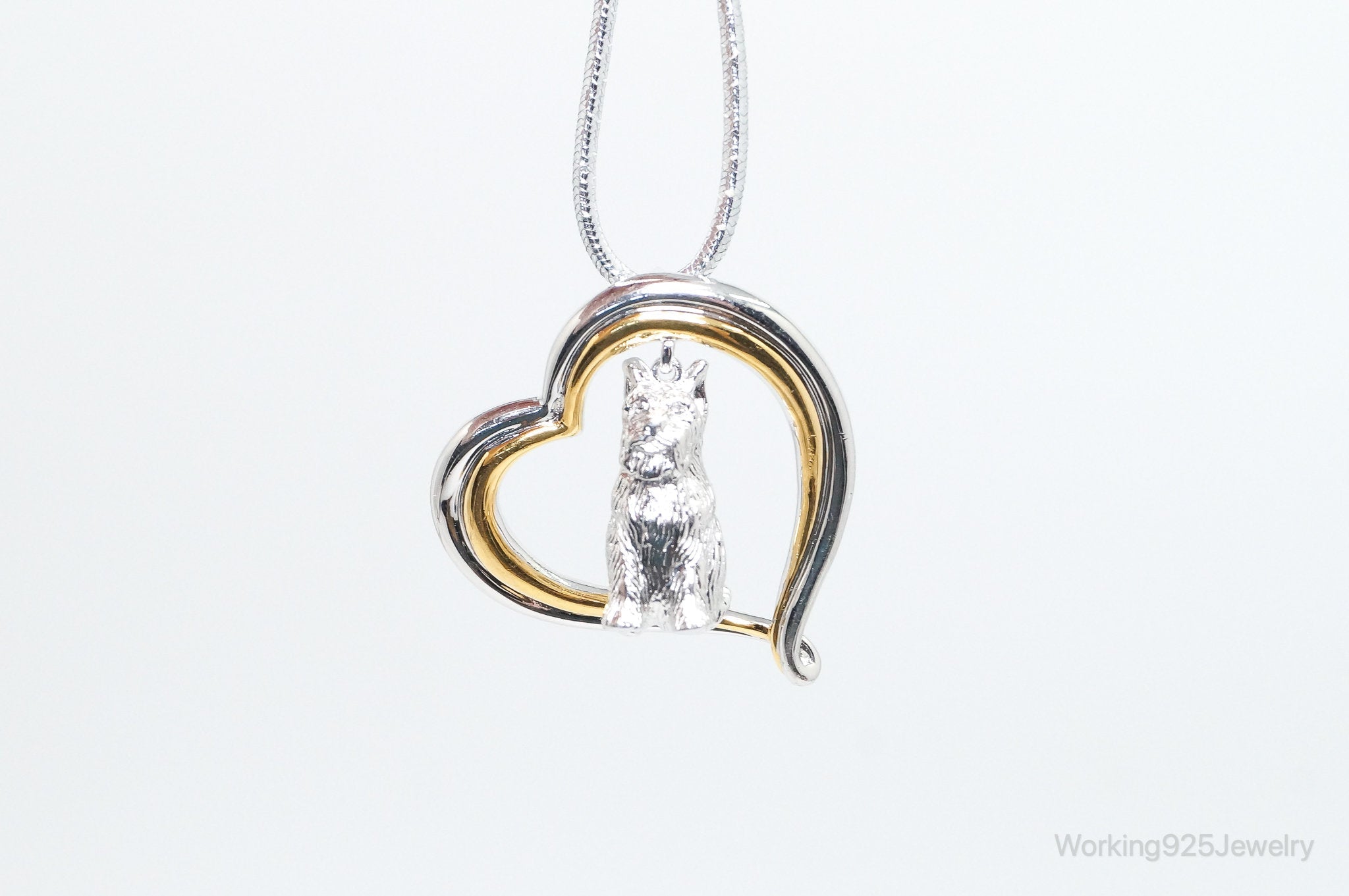 Designer BGE Gold Vermeil Schnauzer Heart Sterling Silver Pendant | Jewelry > Necklaces > Pendants | Wiccan Center
