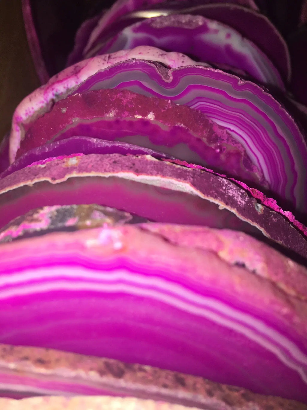 Agate Slice ( 6 - 7 Inches Long ) Size # 7 Grade A Round - Natural Crystal Slab - Polished Sliced Agates Tray Plate Slabs Coaster Amazing Crystals