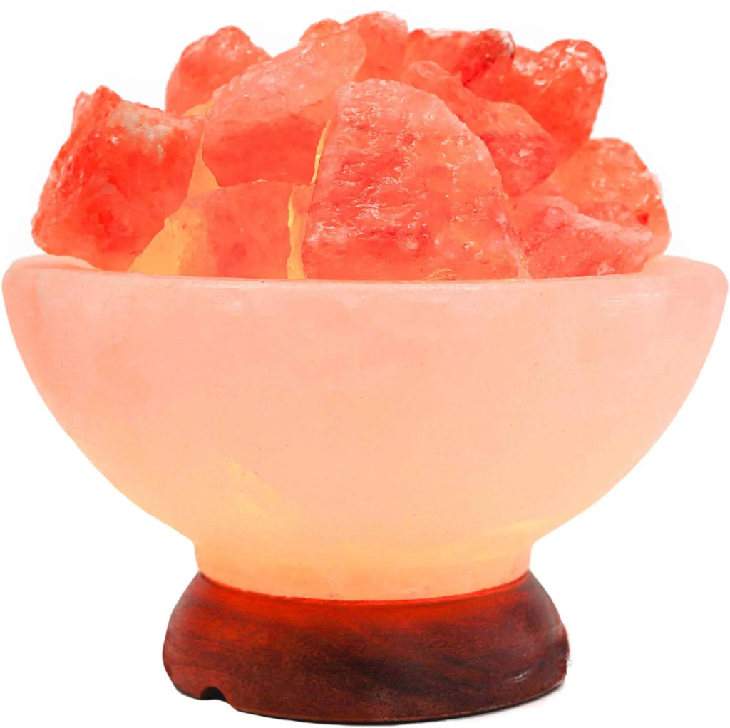 Himalayan Salt "Fire On Ice" Abundance Bowl 7" | Lamp | Wiccan Center