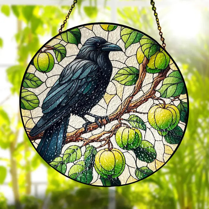 Green Raven Suncatcher | Gifts | Wiccan Center