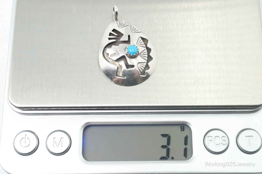 Vintage Handmade Native American Kokopelli Turquoise Sterling Silver Pendant | Jewelry > Necklaces > Pendants | Wiccan Center