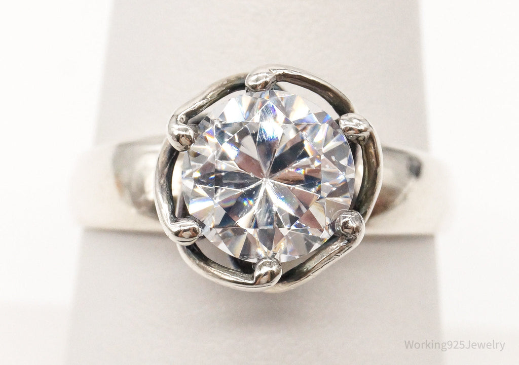 Vintage Cubic Zirconia Sterling Silver Ring - Size 7.75 | Jewelry > Rings | Wiccan Center