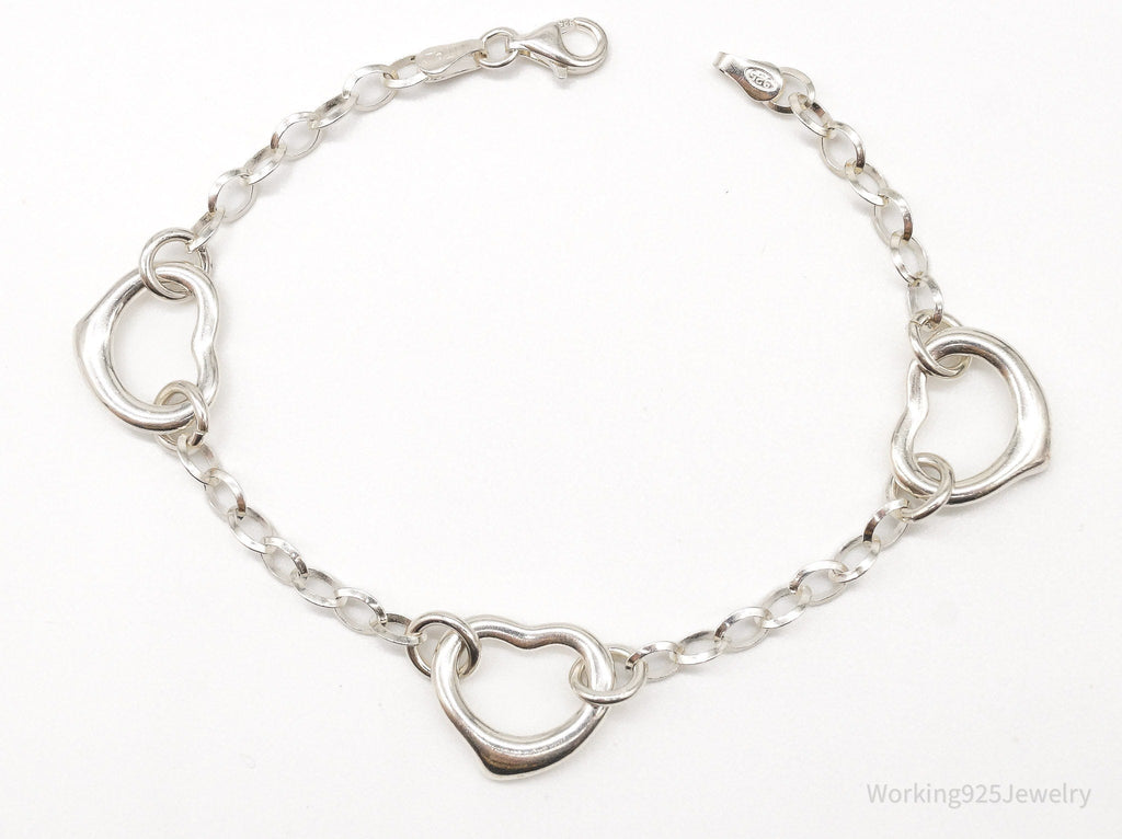 Vintage Italian Hearts Chain Link Sterling Silver Bracelet | Jewelry > Bracelets | Wiccan Center