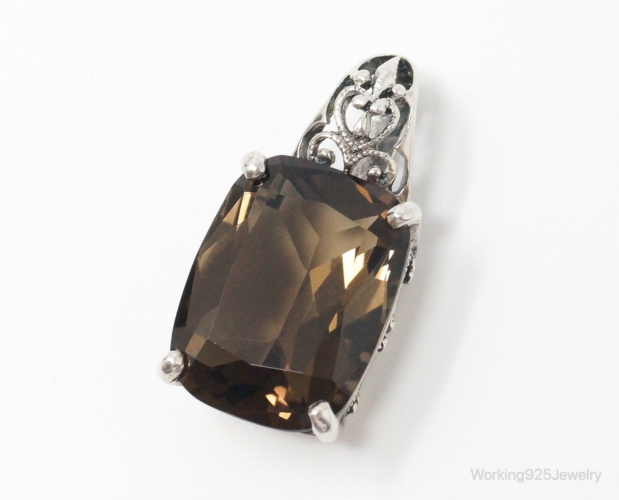 Vintage Designer CNA Large Smoky Topaz Sterling Silver Pendant | Jewelry > Necklaces > Pendants | Wiccan Center
