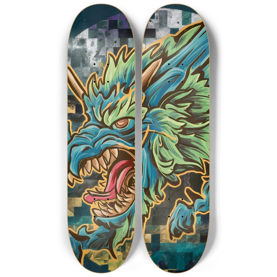 2 Skateboard Series Art - Dragons Roar | Skateboard | Wiccan Center
