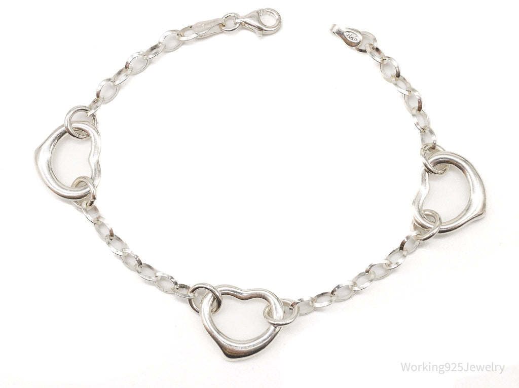 Vintage Italian Hearts Chain Link Sterling Silver Bracelet | Jewelry > Bracelets | Wiccan Center