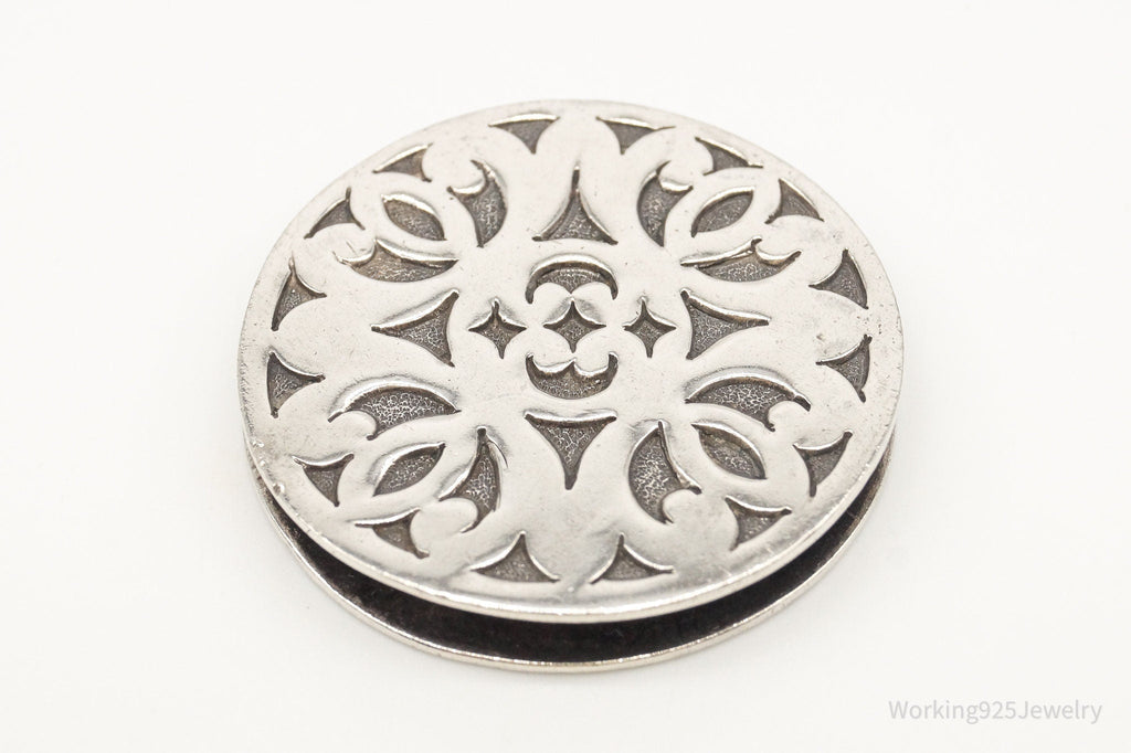 Vintage Indonesia Bali Sterling Silver Disk Rope Necklace Pendant | Jewelry > Necklaces > Pendants | Wiccan Center