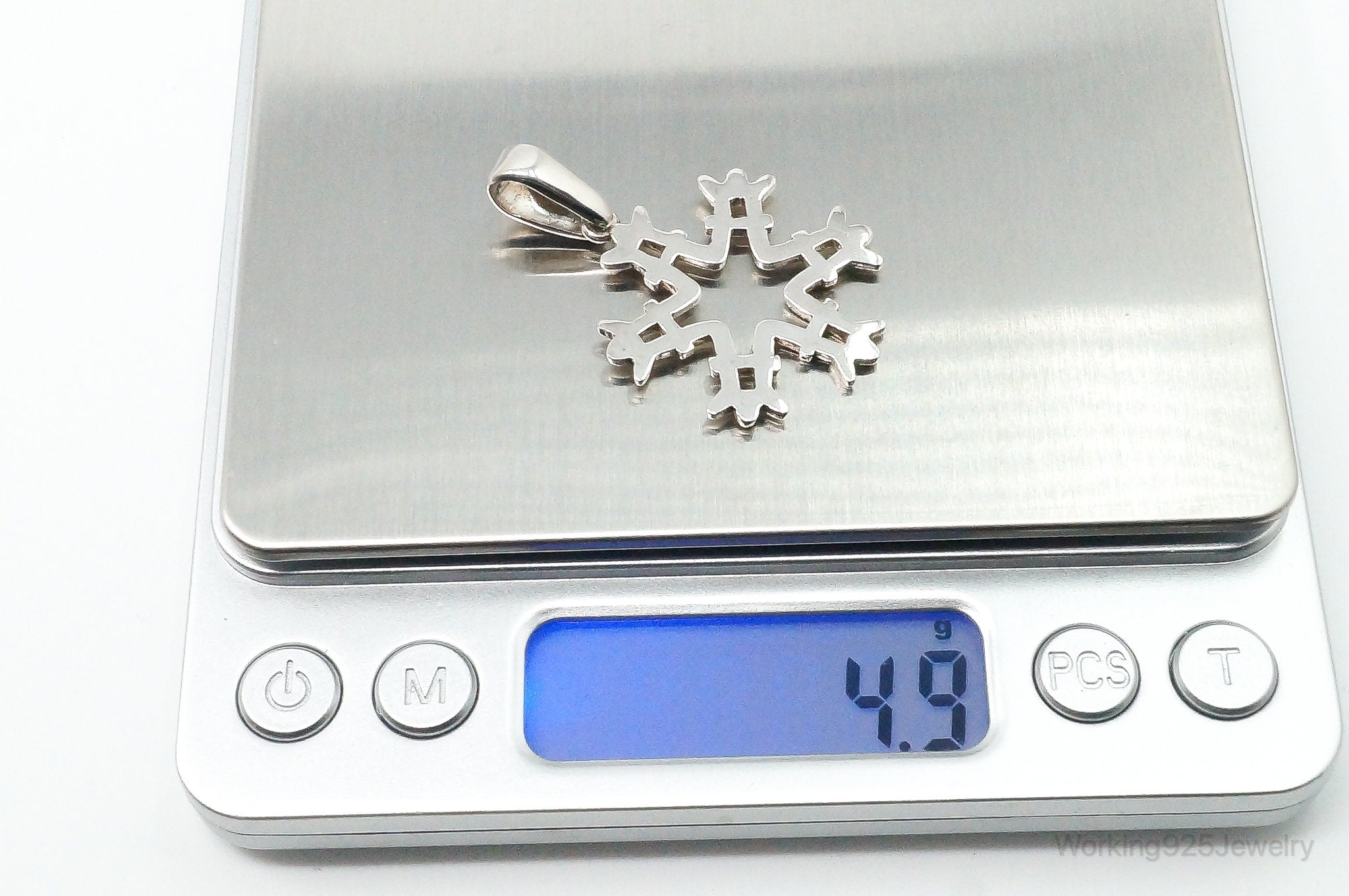 Large Vintage Mexico Snowflake Sterling Silver Pendant | Jewelry > Necklaces > Pendants | Wiccan Center