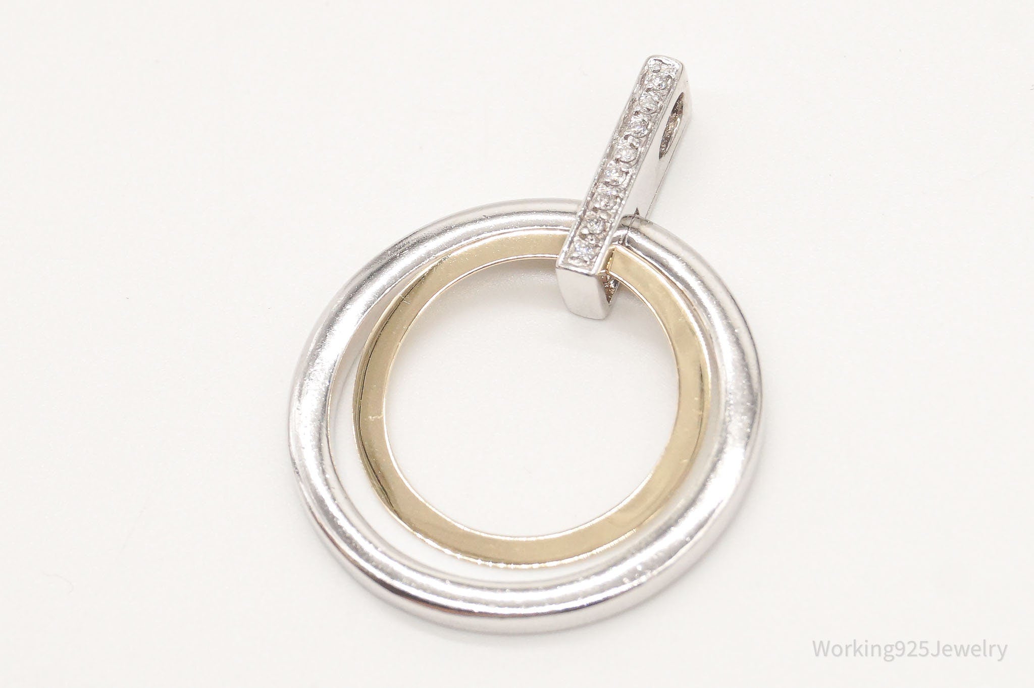 Vintage Designer Alwand Vahan 14K Gold Cubic Zirconia Sterling Silver Pendant | Jewelry > Necklaces > Pendants | Wiccan Center