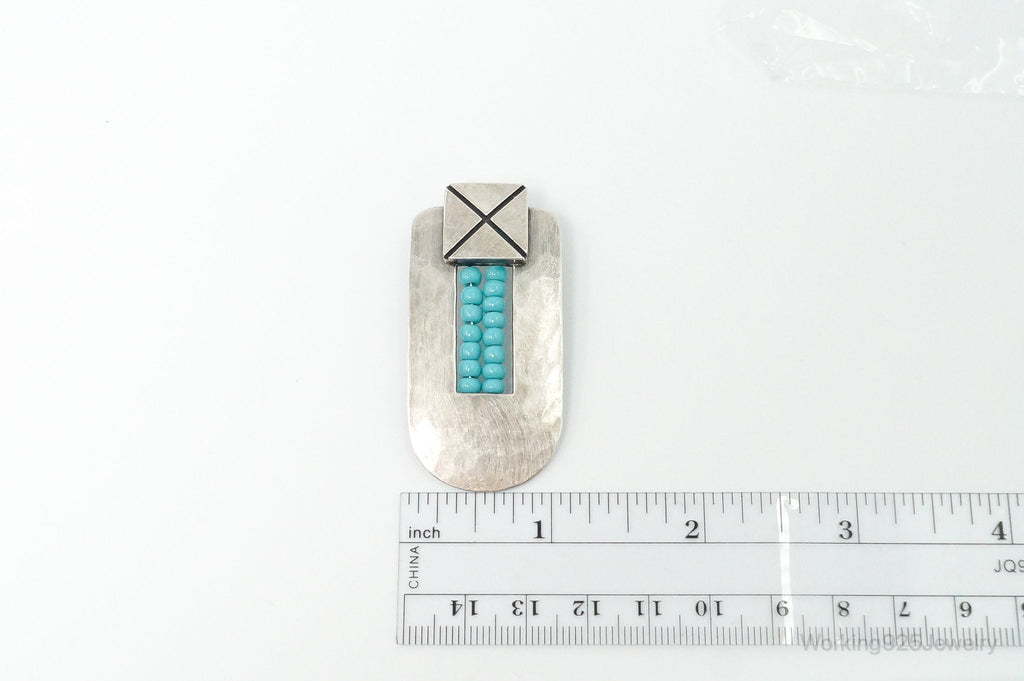 Vintage Native American Unsigned Turquoise Sterling Silver Necklace Pendant | Jewelry > Necklaces > Pendants | Wiccan Center