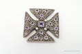 Large Vintage Designer Barse 2000 Amethyst Cross Sterling Silver Pendant | Jewelry > Necklaces > Pendants | Wiccan Center